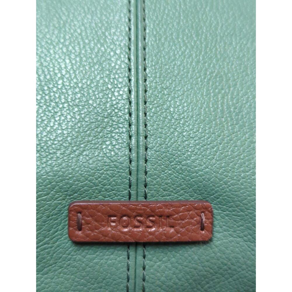 Fossil Heritage Green Pebbled Leather Crossbody Bag Travel Lightweight - Picture 7 of 11